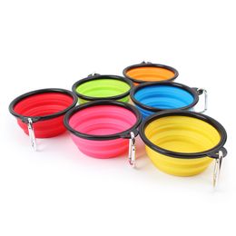 Grand bol à chiens en silicone pliable, mangeoire pliant pour animaux de compagnie, voyages en plein air, récipient de nourriture portable pour chiot, 1000 ml