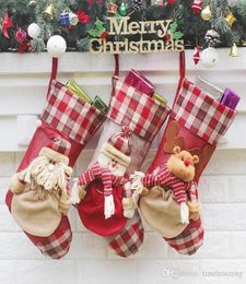 Medias navideñas creativas grandes, decoraciones navideñas para el hogar, adornos para árboles de Navidad, soportes para regalos, medias Enfeite De Natal3375839