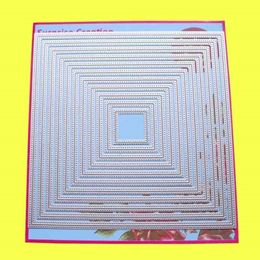 Large Snijden Dies Piercing Square Scrapbook Cardmaking Papier Craft DIY Metalen Stencil Surpries Creation 210702
