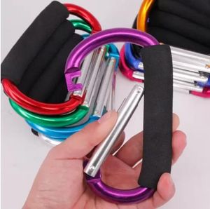 Grote D-Shape Aluminium Legering Carabiner Quick-Release Zachte Handvat Outdoor Camping Gesp Haak Sleutelhanger Clip DLH888