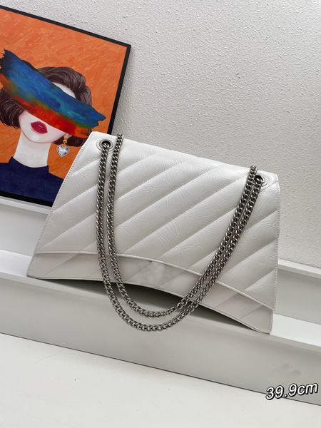 Grand sac de designer Crush Hommes Femmes Sacs Sac à main Mode Grande capacité Chaîne Cross Body Demi-Lune Luxe Véritable Sac à main en cuir Balencigaity