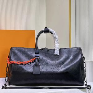 Grote Designer Duffle Bag Men The Tote Bag Duffel Bag Chain Travel Bags Sport Outdoor Designer Luggagetas Embosed Black Luxury Handtas Totes Dames Schoudertas Gift