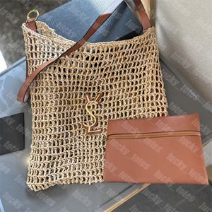 Bolsa de cesta de paja de gran diseñador Rafias Rafias Rafias tejidas Bolsas de compras de la playa Bolsos de hombro de la playa Bolsos de bolsas