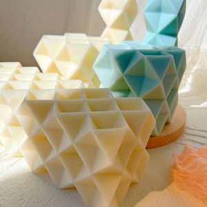 Grote diamant rubik's kubus siliconen vorm geometrische soja was deco kunst abstract minimalistisch kubus kaarsen schimmelgereedschap