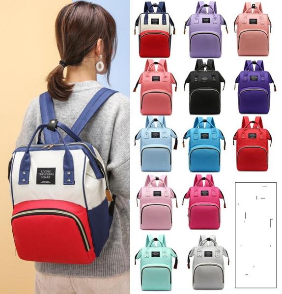 Bolsa de pañales grande con hombros dobles, mochila multifunción para estudiantes y bebés, bolsa de viaje de ocio de tela Oxford 18ty K25559523