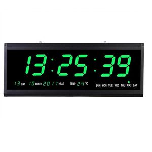Grande horloge murale numérique LED calendrier de l'heure affichage de la température horloges de Table de bureau horloges LED électroniques avec prise EU/US/UK 211110