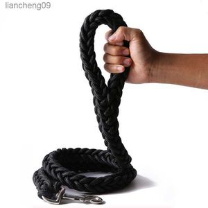 Corde de traction pour laisse de grand chien avec boucle robuste Laisses tressées en nylon solide et durable tricotées à la main pour chiens de taille moyenne Bully L230620