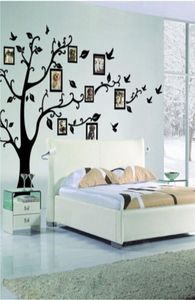 Grande famille Po cadre arbre oiseau citations autocollant mural Art décalcomanies grand arbre pour po stickers muraux pour la décoration de la maison237w5656879