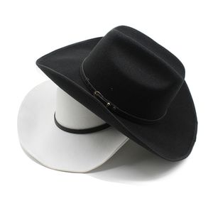 Grote Fedora Hoed Brede Rand Cap Vilten Hoeden Cowboy Jazz Caps Fedora Vrouwen Mannen Herfst Winter Trilby