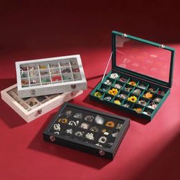 Grande boîte à bijoux en flanelle 24 Collier de bijoux de boîtier Boîte de bijoux en perle