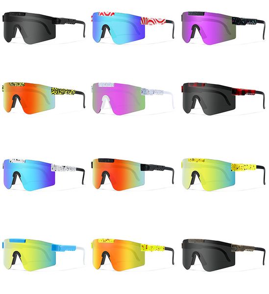 Lunettes de cyclisme à grande monture lunettes de soleil de sports de plein air pour hommes et femmes lunettes de soleil de moto coupe-vent et anti-sable équipement de vélo de montagne PDD