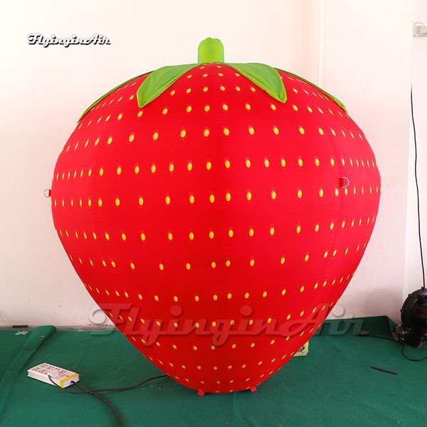 Grand ballon gonflable rouge frais de fruit artificiel de fraise pour la décoration de partie