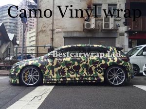 Grand givre camo vinyle d'enveloppe de voiture de camouflage de camouflage de camouflage Autocollants de camouflage avec camion de camion de feuille de feuille avec une taille sans air 1,52 x 30m / rouleau