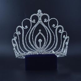 Grote Volledige Pretty Kronen Voor Pageant Contest Crown Auatrian Strass Kristal Haaraccessoires Voor Party Show 024323021