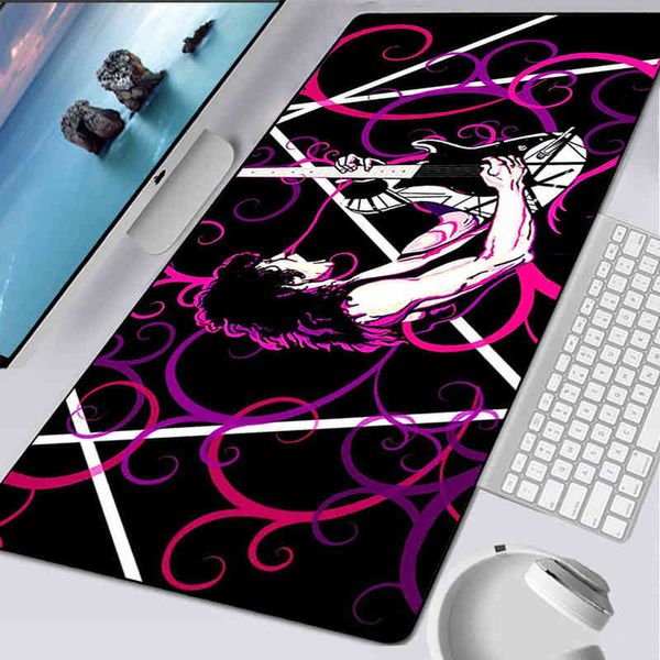 Grand tapis de souris de jeu ordinateur tapis de souris PC Gamer tapis de souris ordinateur portable Mausepad Eddie Van Halen graphique guitare clavier tapis de bureau G220304