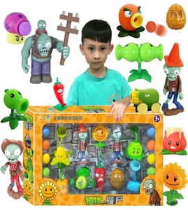 Grote echte planten vs zombie speelgoed 2 complete set jongens zachte siliconen anime figuur kinderen039s poppen kinderen verjaardagsspeelgoed cadeau7738864