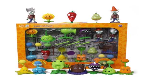 Grandes plantas genuinas vs juguetes zombies Juego completo de eyección para niños Figuras de acción de anime de silicona suave Children039s Dolls Kid Gi2818471