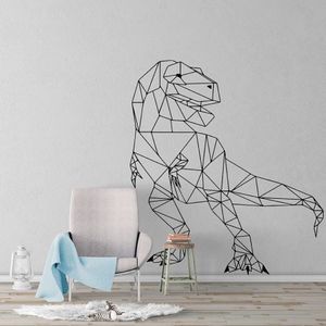 Grand dinosaure géométrique T-Rex autocollant mural chambre de garçon chambre d'enfants Jurassic Park Zoo Animal dinosaure sticker mural chambre vinyle décor 20202K