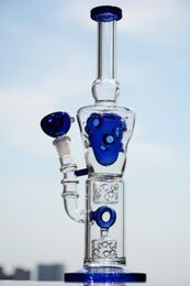 Big Glass Bong Green Straight Glass Bongs Blue Fab Egg Recycler Envío gratis