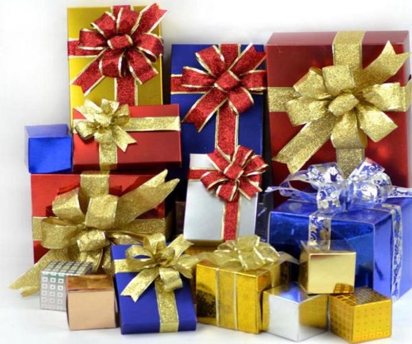 Grand paillette Bow Christmas Tree Decoration présente boîte cadeau DIY DÉCOR DÉCOR