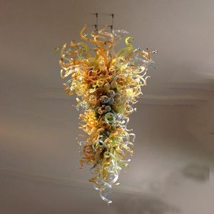 Grote gouden keizerlijke murano glazen kroonluchter voor hotel hal woonkamer trap hangende hanglamp Europese grote verlichting