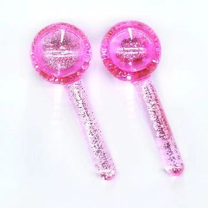 Grote ijs globes gezicht roller koude huid massagers giltter ices hockey energie schoonheid kristal bal gezichtskoeling oog massage skincare 2pcs / doos