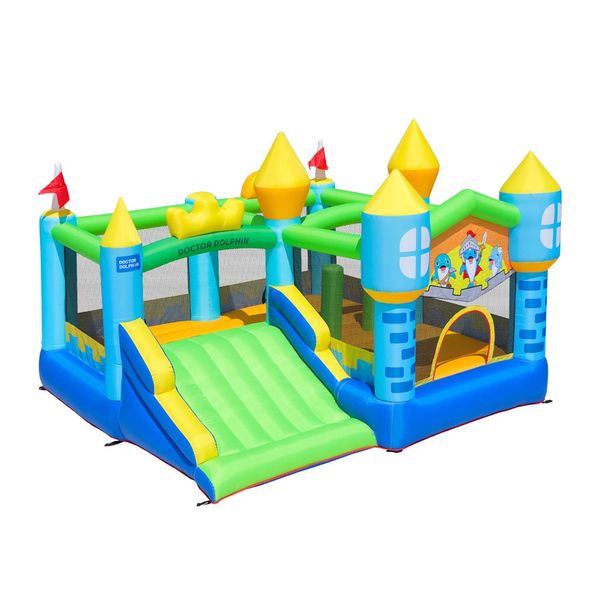 Grand videur gonflable Château Château Kids Outdoor Play Houses Jumping Castle Bounce Jumper Moonwalk Trampoline The Playhouse Fun Toys Toys Dolphin Fortress Jump