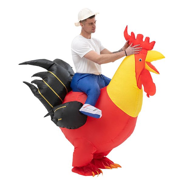 Gran gallo inflable pollo personaje de dibujos animados traje de mascota ceremonia publicitaria adulto vestido de lujo fiesta animal carnaval prop