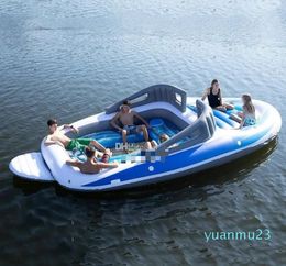 Grote Opblaasbare kajak Vissersboot Watersurfen Drijvend platform 6 persoon PVC Kano roeiboot Paddle Boards zwembad Zwaan Drijft voor water party