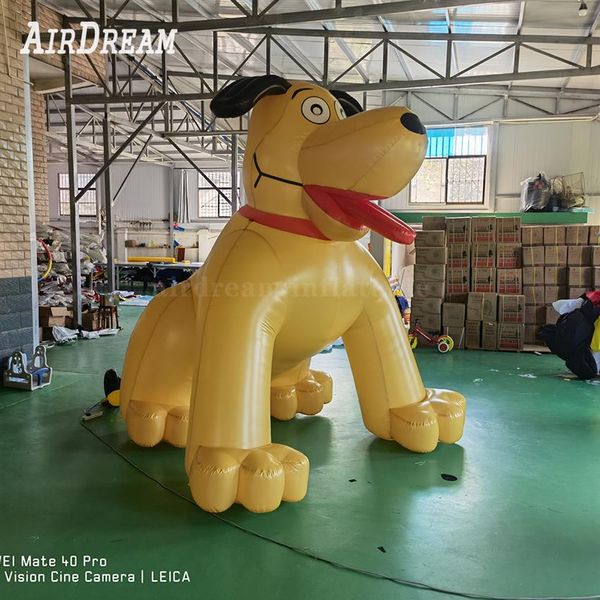 Gran perro amarillo inflable decoración de eventos lindo perro mascota animal modelo de dibujos animados para tiendas de mascotas y hospitales 3274