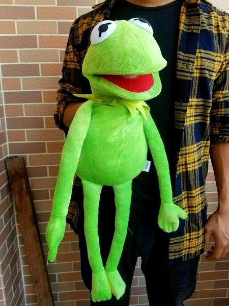 GRANDE KERMIT FROG PUPPET Los Muppets muestran un juguete de felpa relleno de rana de mano suave 240329