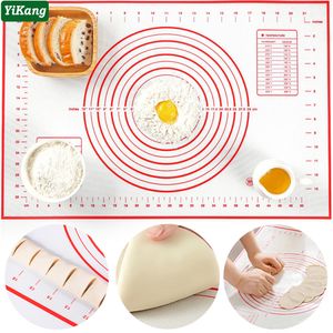 Planches à pâtisserie Grand tapis de cuisson de cuisine avec échelle Tampon de pâte en fibre de verre de silicone Farine antiadhésive Rolling Cookie Macaron Pizza Liner