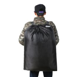 Bolsa grande para la colada, mochila de lavado de poliéster resistente con 2 correas ajustables para los hombros, colcha para ropa de acampada y escuela