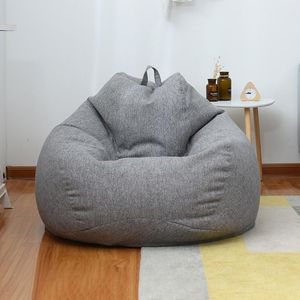 Grand sac de haricot paresseux canapé-chaises de couverture sans remplissage en draps de lin arton de poule Pouf Pouf Pouch canapé tatami salon