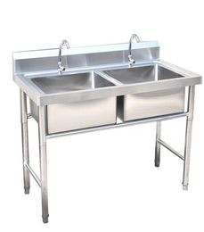 Grande machine de cuisine de cantine, évier de meubles en acier inoxydable avec facette et évier d'eau187m9143368