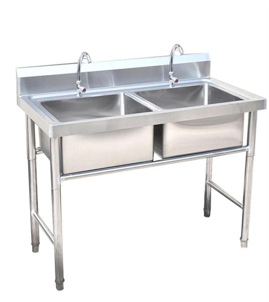 Grande machine de cuisine de cantine, évier de meubles en acier inoxydable avec facette et évier d'eau187m5658082