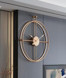 Reloj de pared de oro de metal grande Electronic Creative Nordic Luxury Sala Kitchen Relogio de Parede Decoración del hogar Relojes7330713