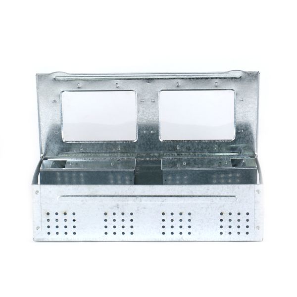 Grande station d'appâts à rat métallique 16 pouces Pest Control Pro Humane Multi Catch Trap Box Double fenêtre PVC Prêt à utiliser pour les souris Réutilisables