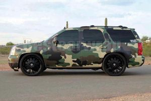 Grand vinyle de camouflage vert militaire pour enveloppement de voiture avec libération d'air / bulle d'air Camoufalge gratuit pour le revêtement graphique du bateau de camion 1,52x30m (5x98ft)