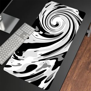 Grand Mousepad Gamer Mousepads Clavier tapis de bureau tapis de bureau noir et blanc PC HD HD MATS COMPANY PAD MOUSE POUR CADEAU