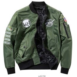 Gran Nasa Co marca Ma-1 piloto de los hombres chaqueta de doble cara moda Casual bordado abrigo hombres 2024