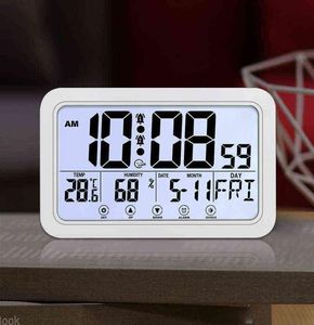 Grand nombre électronique mural horloge température Humidité Affichage de snooze alarme hangingdesktop horloge numérique batterie alimentée H2232312