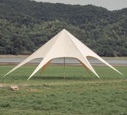 Refugio grande para acampar al aire libre, toldo plegable portátil, toldo Glamping para playa, parasol, refugio de techo de 6 a 10 metros