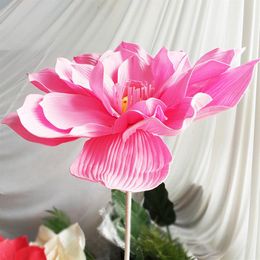 Flores de loto de espuma PE grande, decoración de flores falsas, Fondo de boda para el hogar, pared, fiesta, escenario, flores artificiales, lotus271e