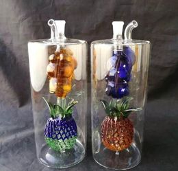 Grand verre d'eau de crochet d'ananas Bongs en verre Accessoires ﾠ, Pipes à fumer en verre colorées mini multi-couleurs Pipes à main Meilleure cuillère en verre