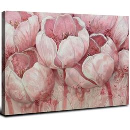 Grands fleurs roses art mural tulip fleur toile peinture imprime