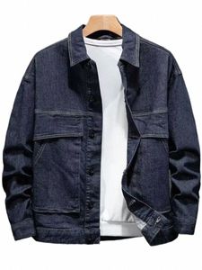 Grandes poches Hommes Jean Manteaux Cargo Biker Denim Veste Moto Printemps Automne Mer Fi Haute Qualité Grande Taille Vêtements d'extérieur C0Sh #