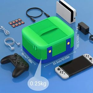 Estuche protector portátil grande para controlador de consola Switch/OLED, bolsa de almacenamiento de viaje para accesorios de interruptor El espacio interno de la rejilla se puede ajustar libremente