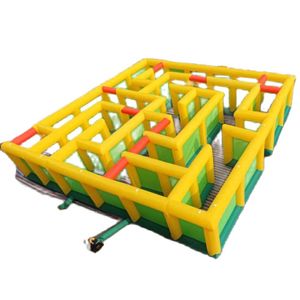 Labyrinthe gonflable 10x10m, parcours d'obstacles carré, jeu de labyrinthe en plein air pour enfants et adultes, grand prix