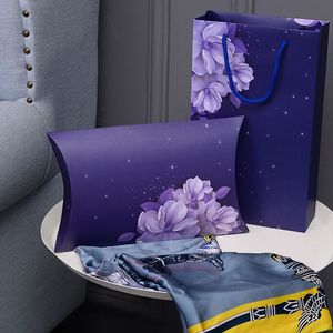 Grote paarse sjaal geschenkdoos ondergoed geschenkdoos geschenk tas met handvat voor bruiloft feest Valentijnsdag